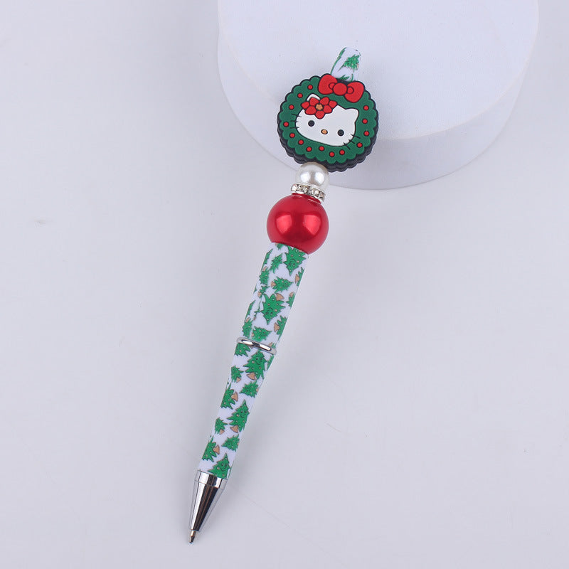 Wholesale Cute Cartoon Christmas Silicone Bead Creative Multifunctional BallPoint Pen